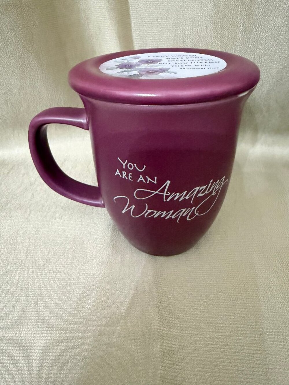 You're An Amazing Woman Burgundy Teacup